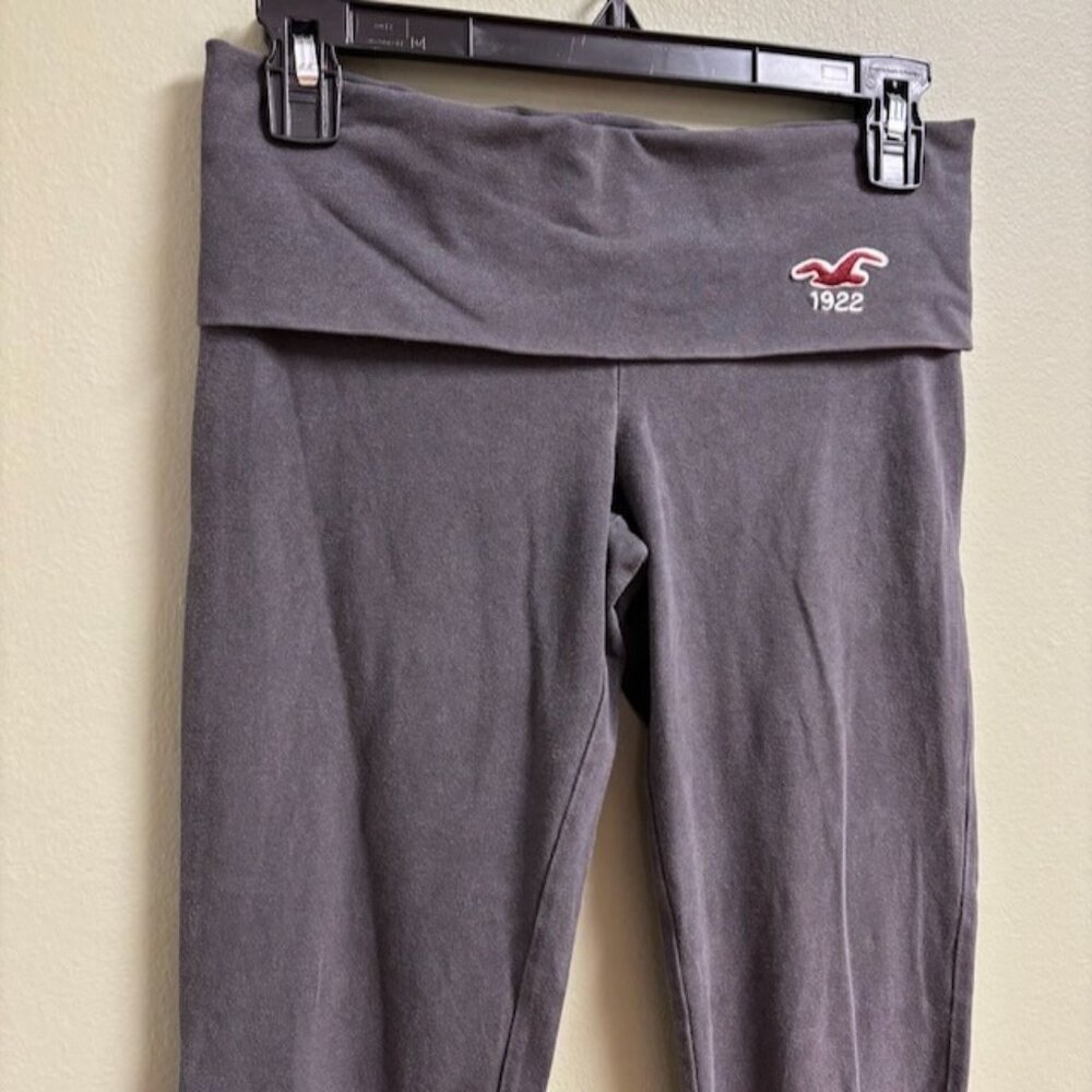 Vintage Hollister Y2K Fold Over Leggings Size S Spellout Logo 90s Embroidered - Picture 2 of 9